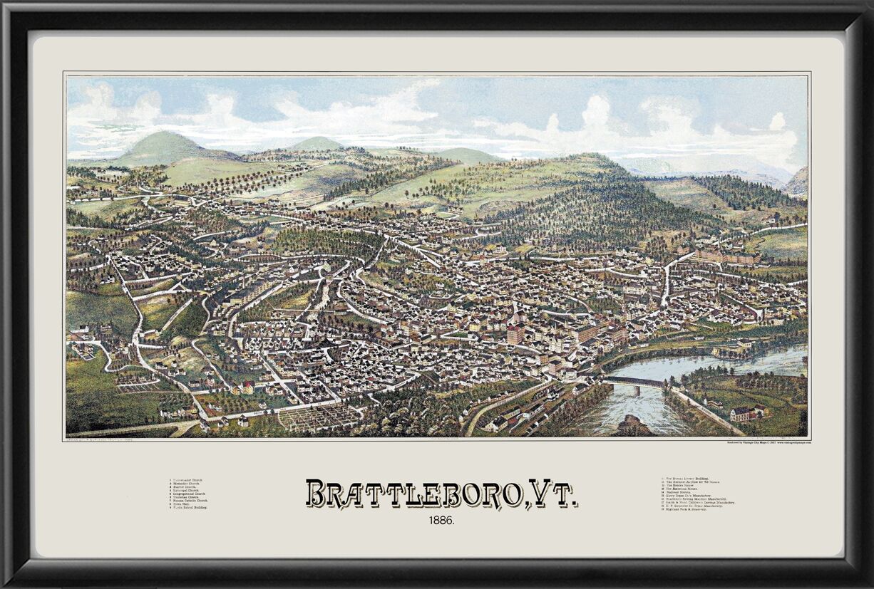 Brattleboro VT 1886 (Color)