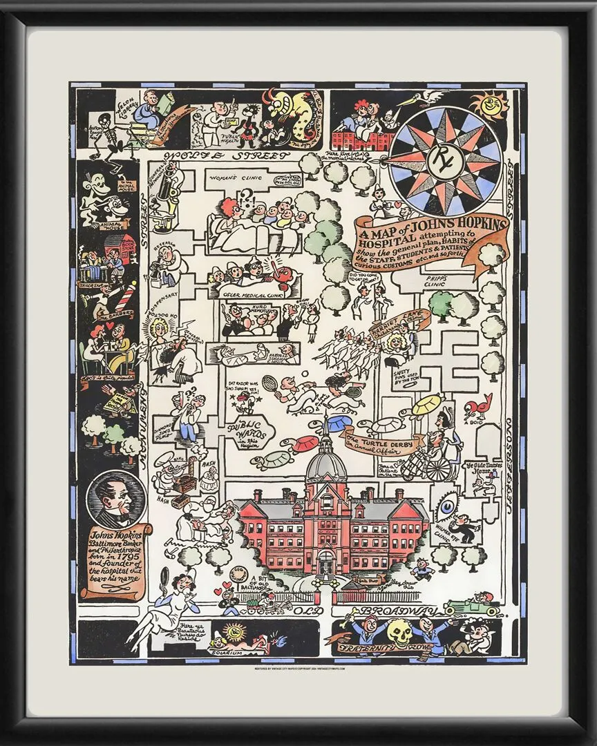 Map of Johns Hopkins Hospital 1935