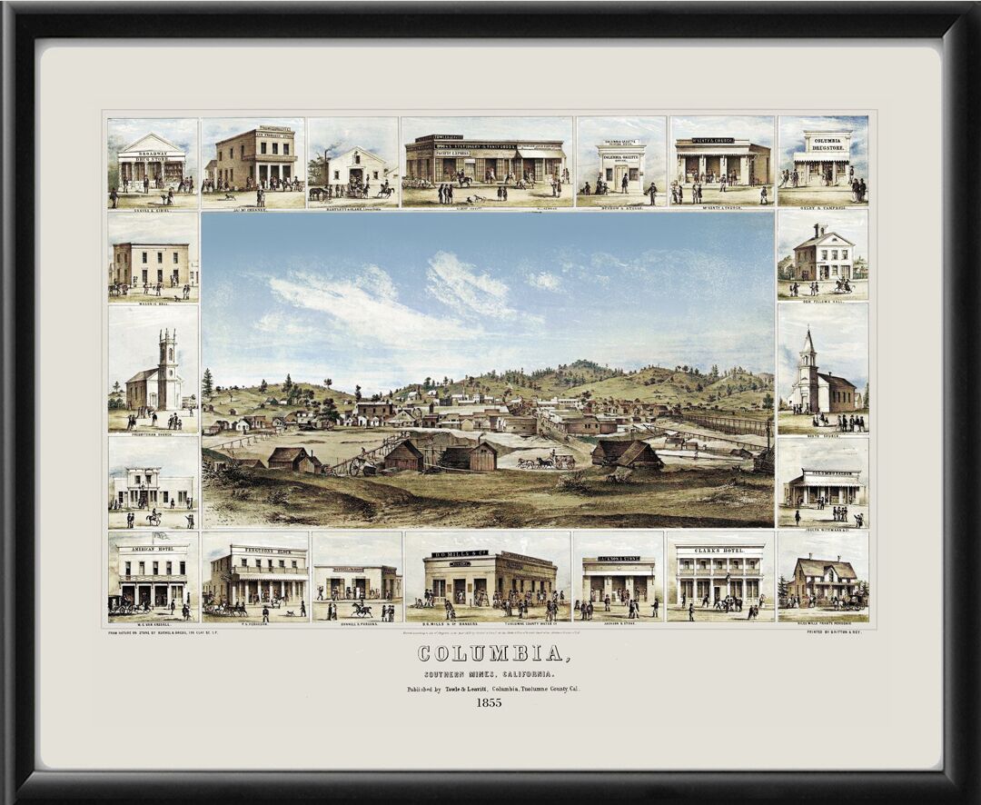 Columbia CA 1855 Map