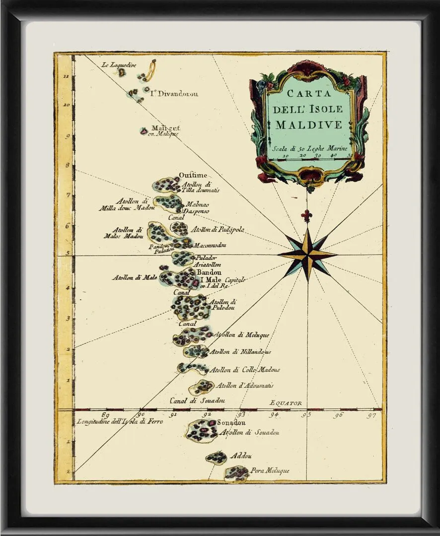 Maldives Archipelago 1750 Jacques Nicolas Bellin