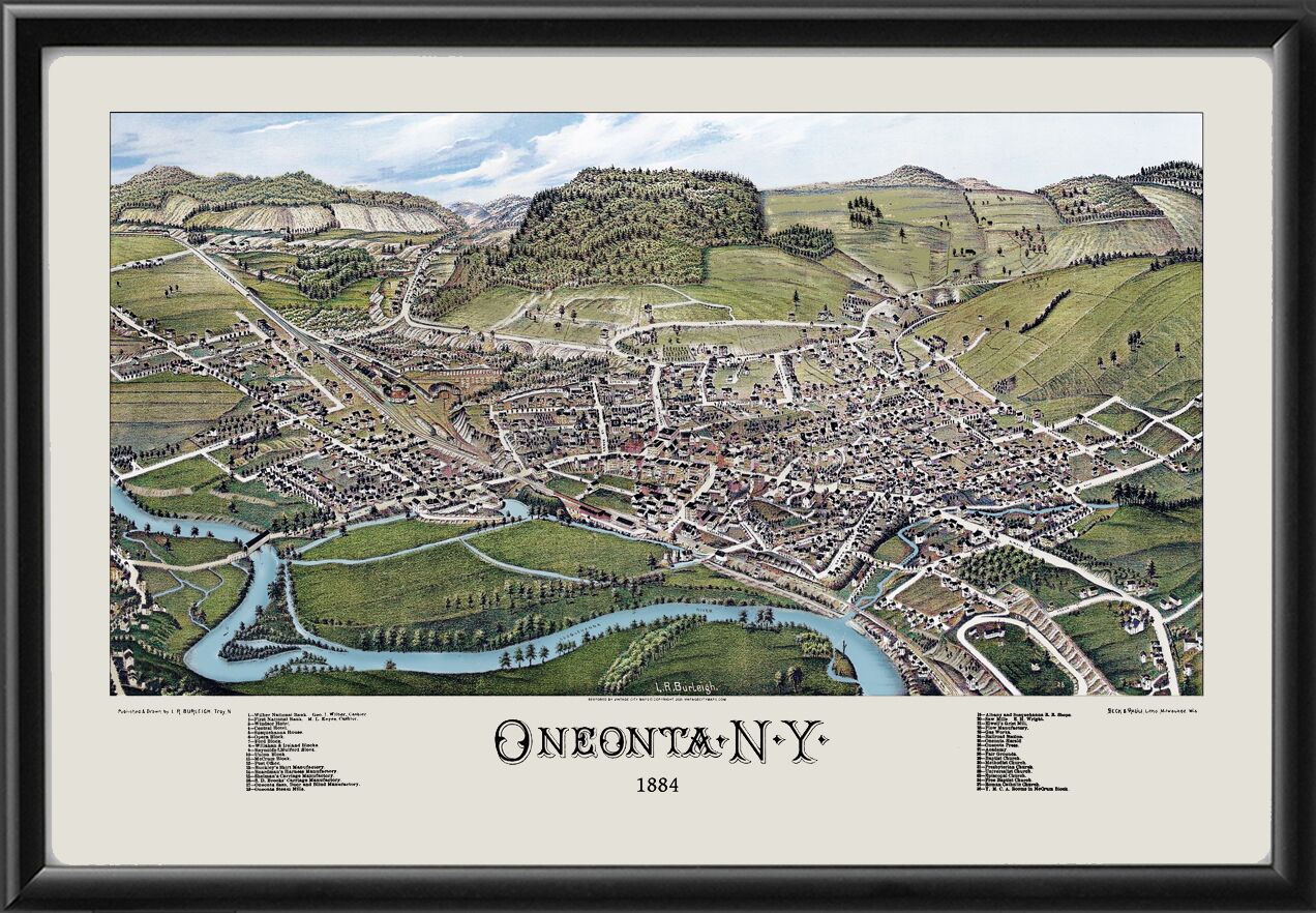 Oneonta NY 1884 L.R. Burleigh Color