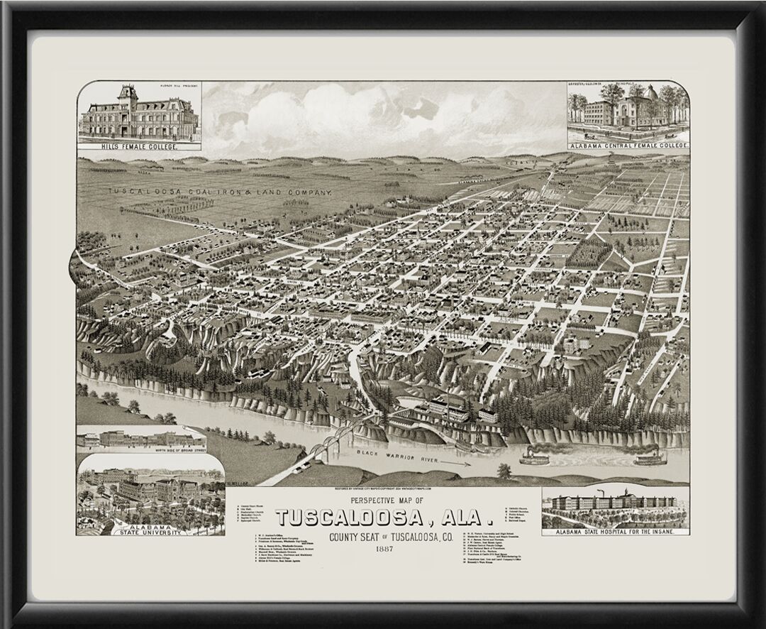 Tuscaloosa AL 1887 Map