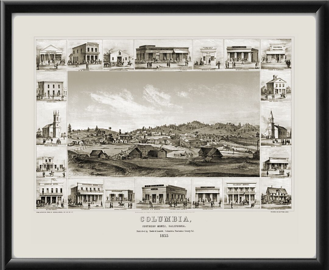 Columbia CA 1855 Map