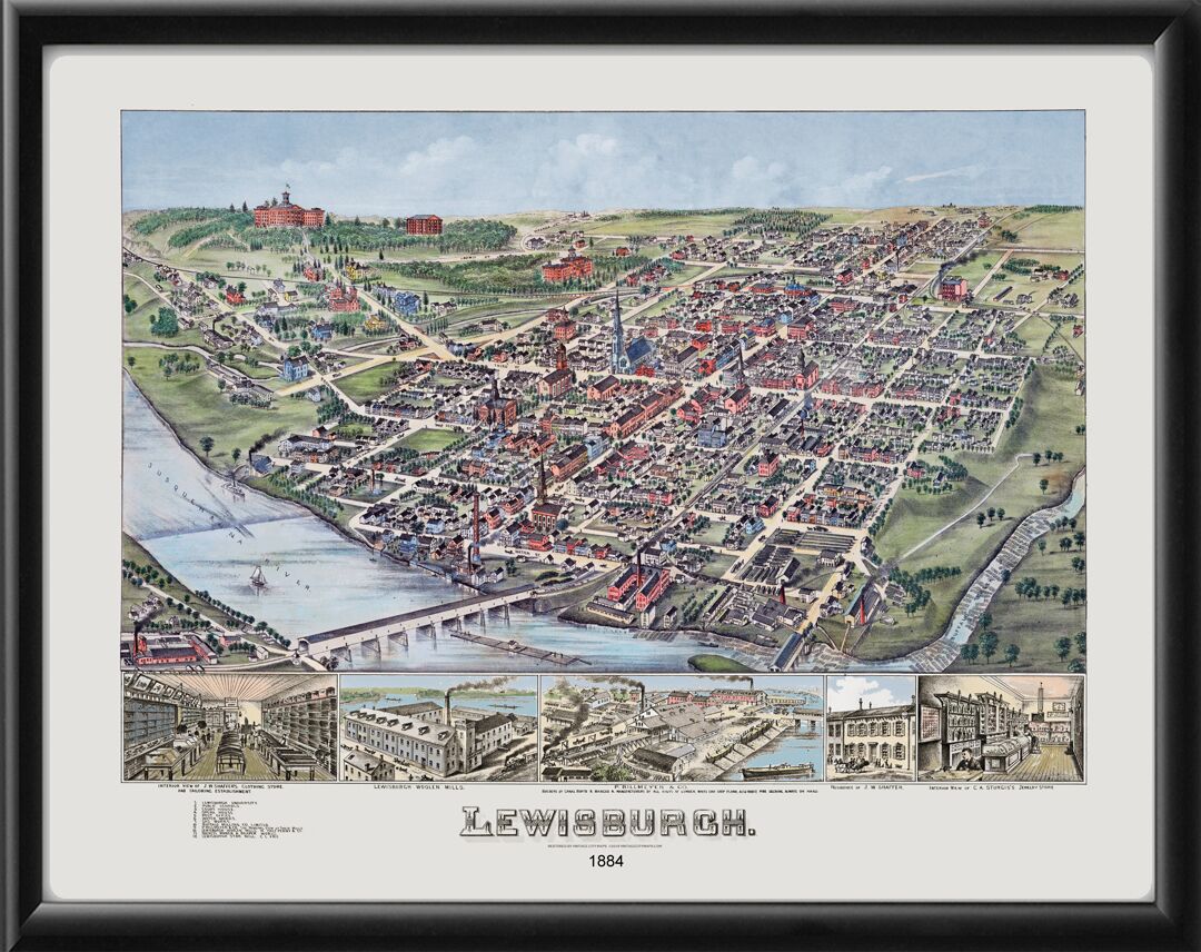 Lewisburg PA 1884 (Color)