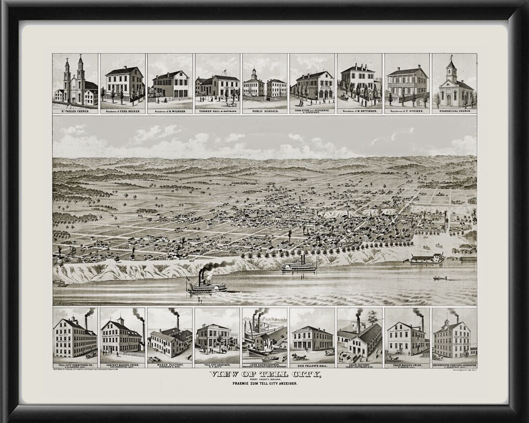 Tell City IN 1870 A. Hinnen & G.F. Bott tm