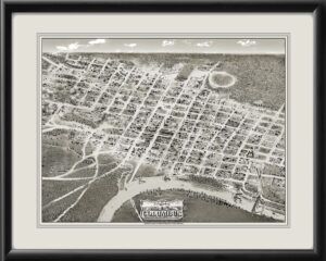 Columbus MS 1875 Birds Eye View Map