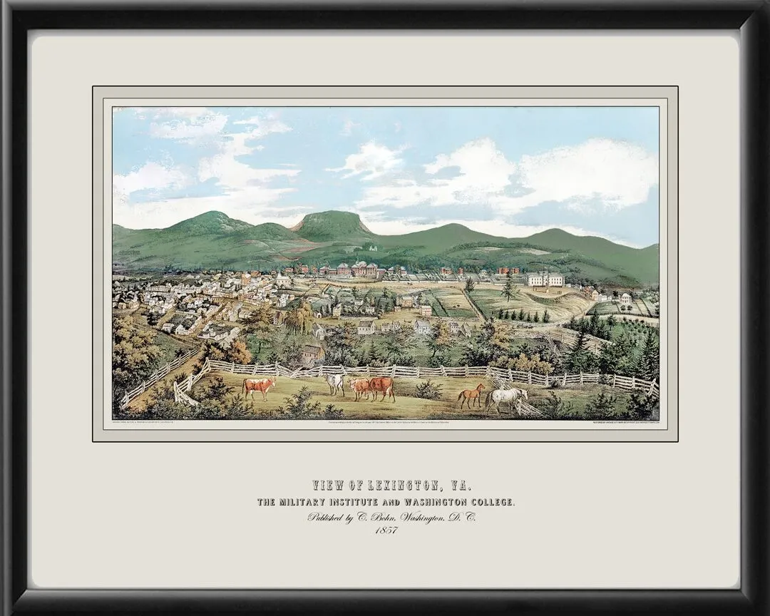 Lexington VA 1857 Sachse TM Birds Eye View Map