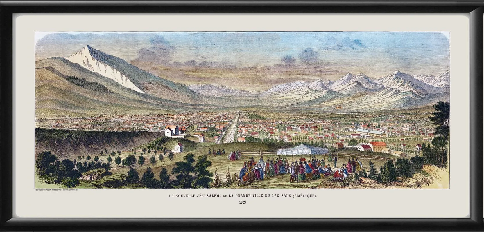 Salt Lake City UT 1863 TM Birds Eye View Map