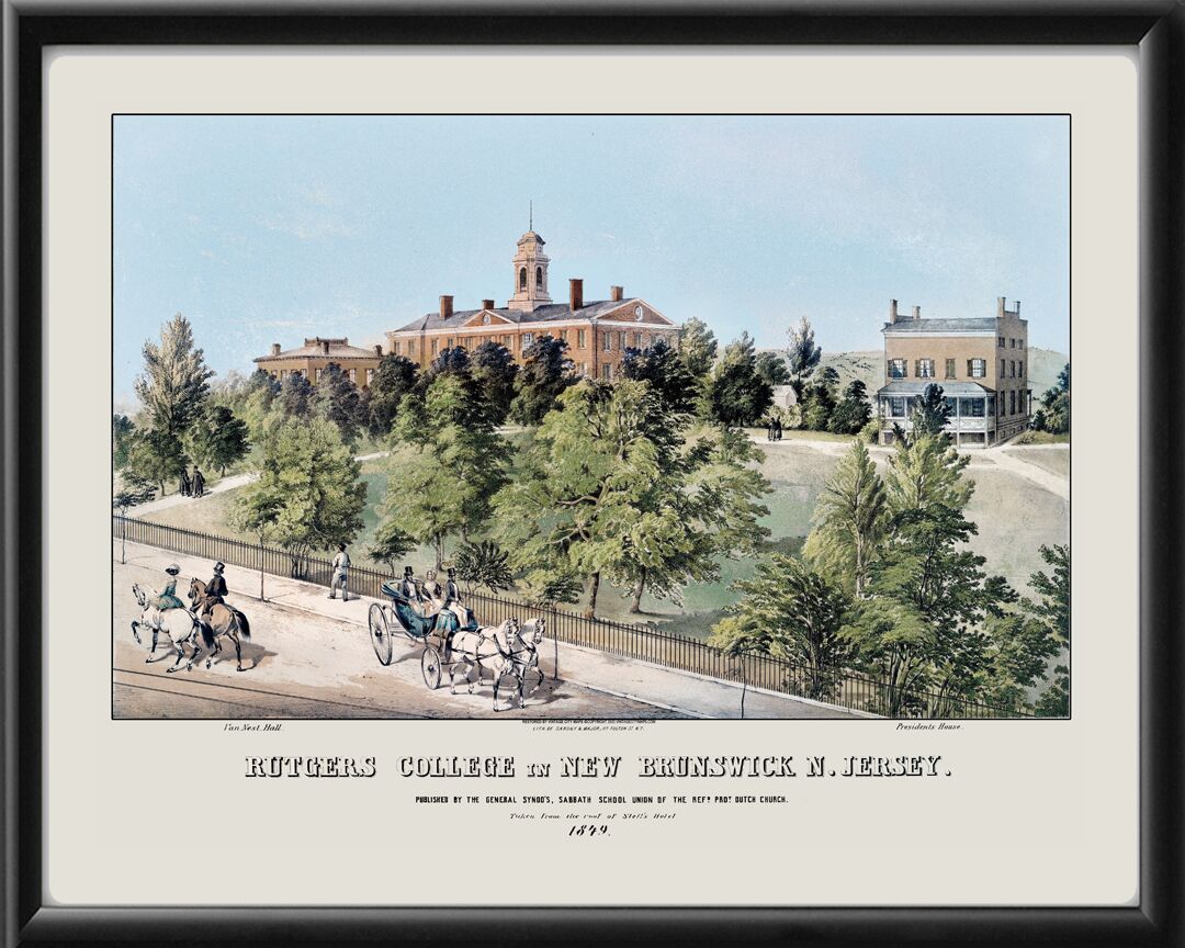 Rutgers College New Brunswick NJ 1849 Sarony & Major LithoTM