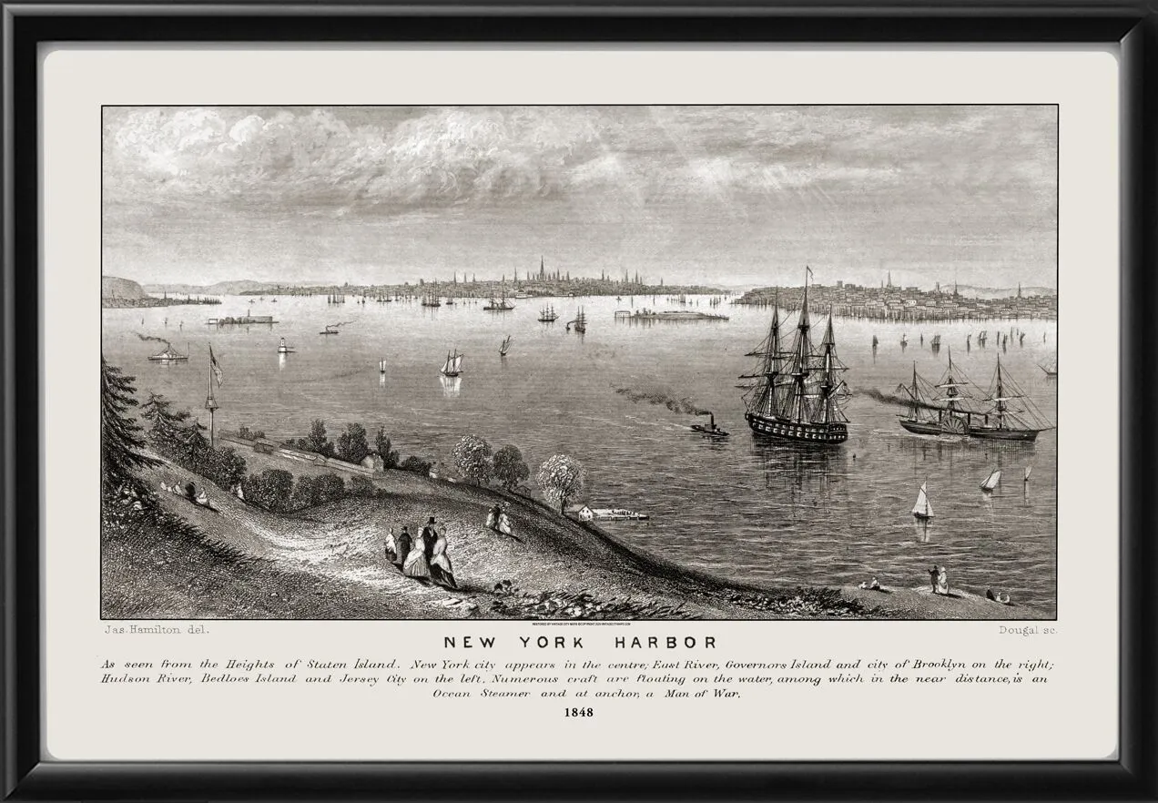 New York City NY 1848 - New York Harbor