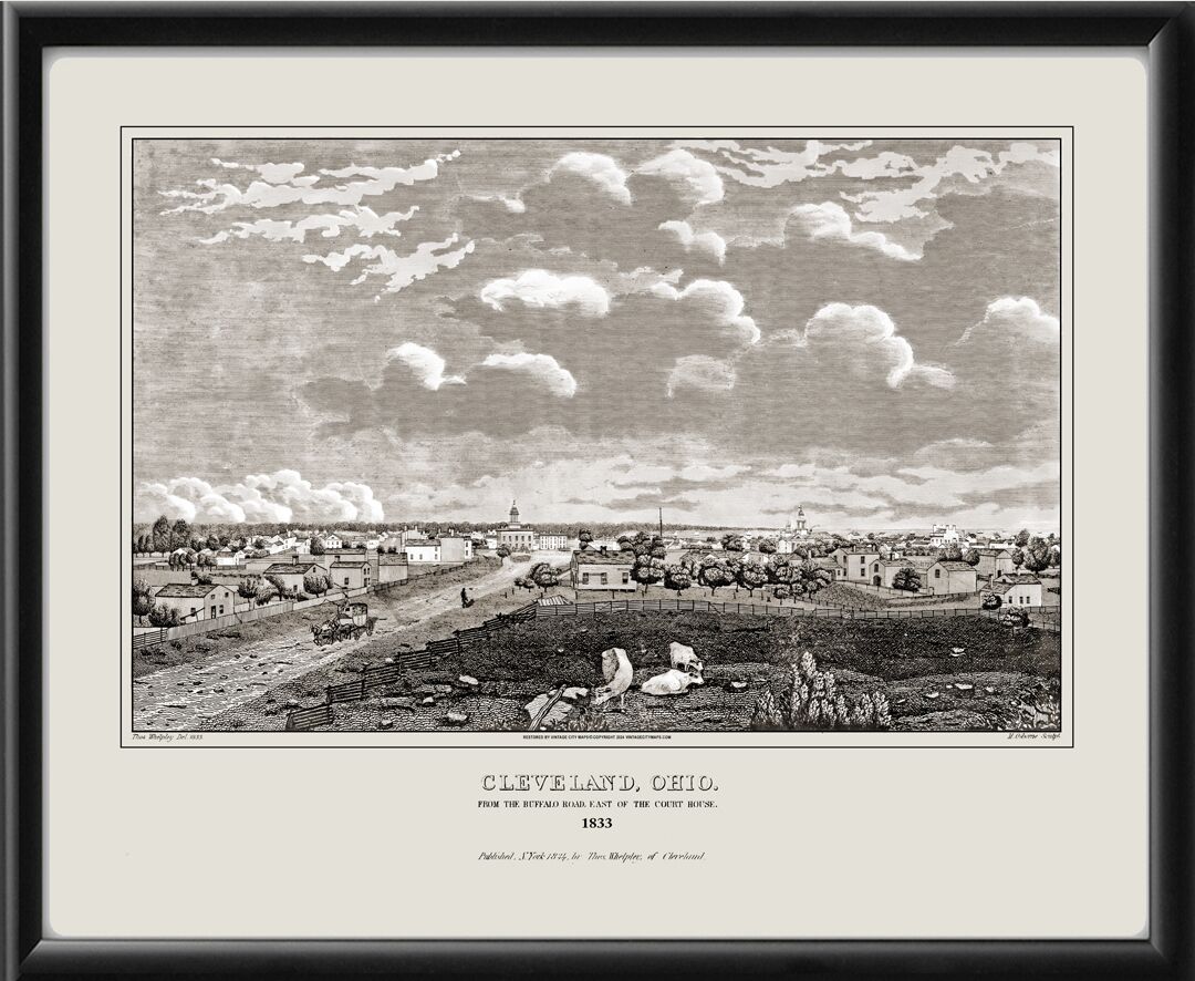 Cleveland OH 1833, From the Buffalo Road Looking West