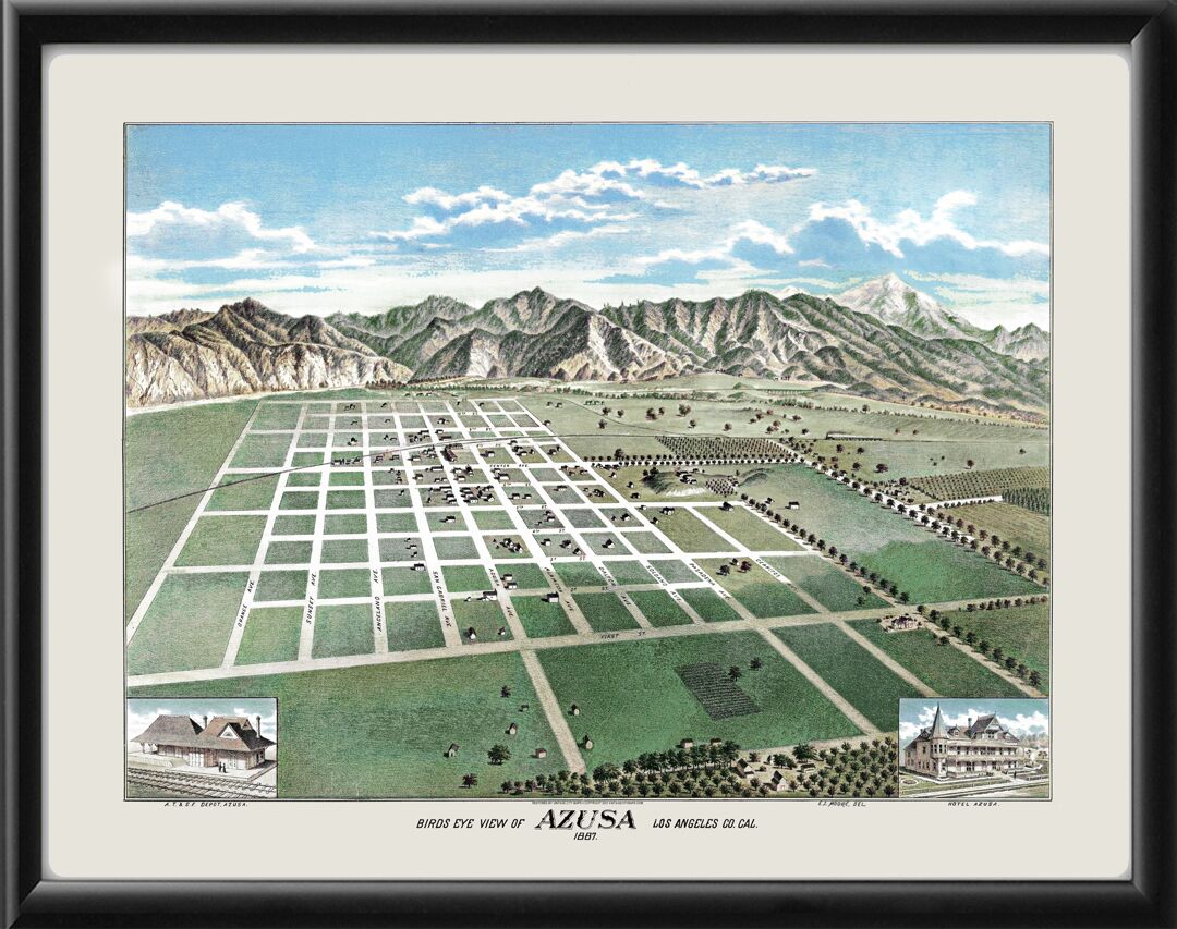 Azusa CA 1887 Color Map