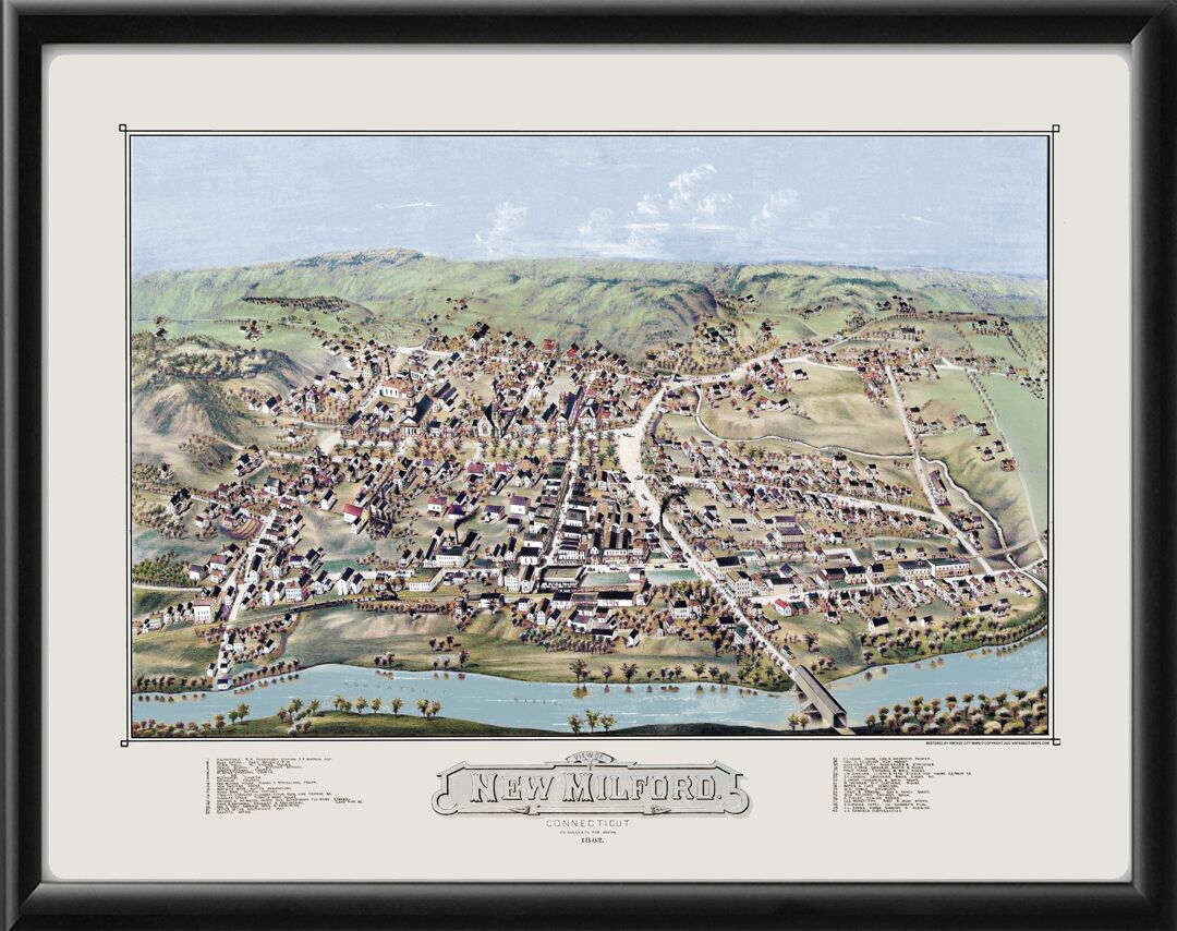 New Milford CT 1882 (Color)