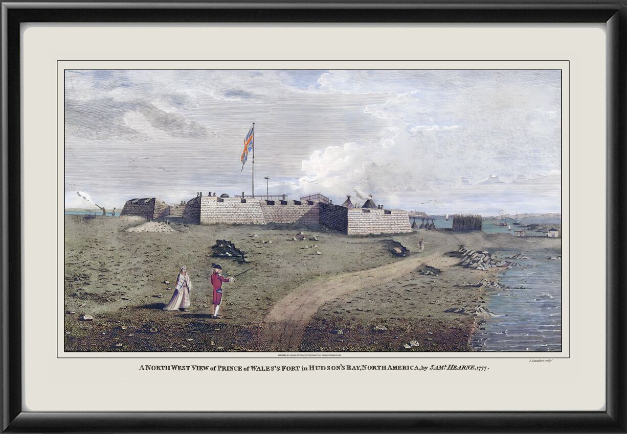 Prince of Wales Fort 1777 Birdseye View Map