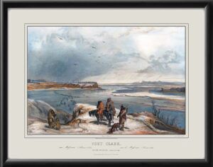 Fort Clark ND 1834 Birdseye View Map