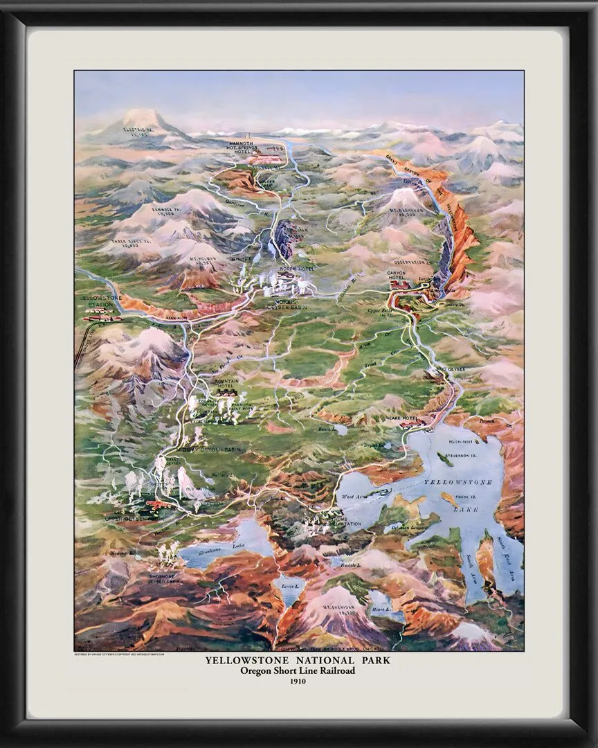 Yellowstone National Park Oregon Shortline Railroad 1910 Poole Bros TM