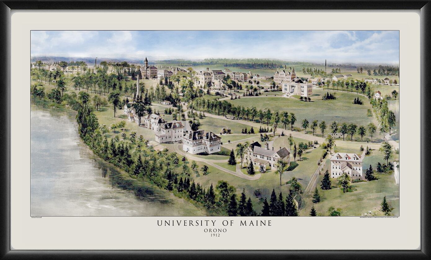 University of Maine - Orono ME 1912 Richard Rummell Color TM Birds Eye View Map
