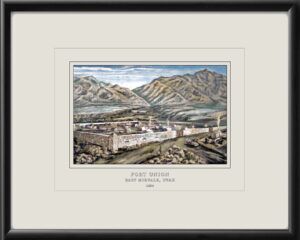 Fort Union, East Midvale UT 1854 Birds Eye View Map