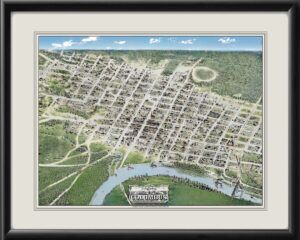 Columbus MS 1875 Birds Eye View Map