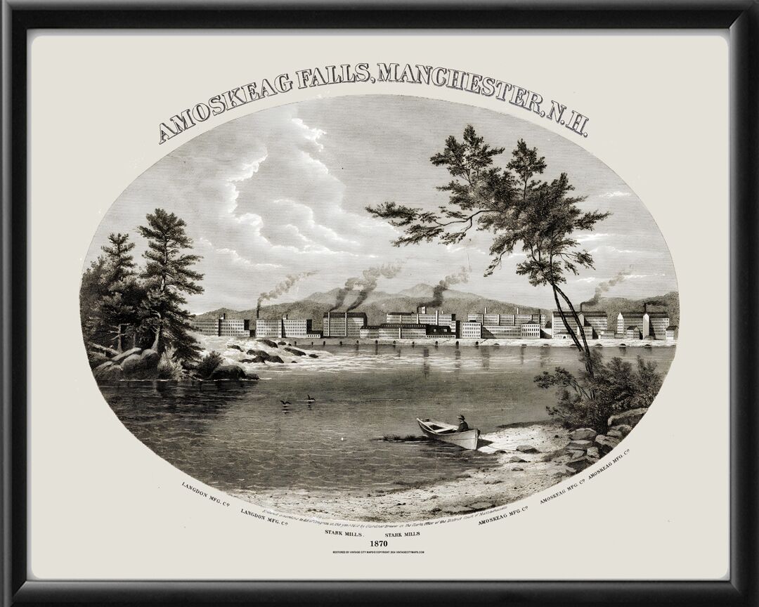 Manchester NH 1870 - Amoskeag Falls