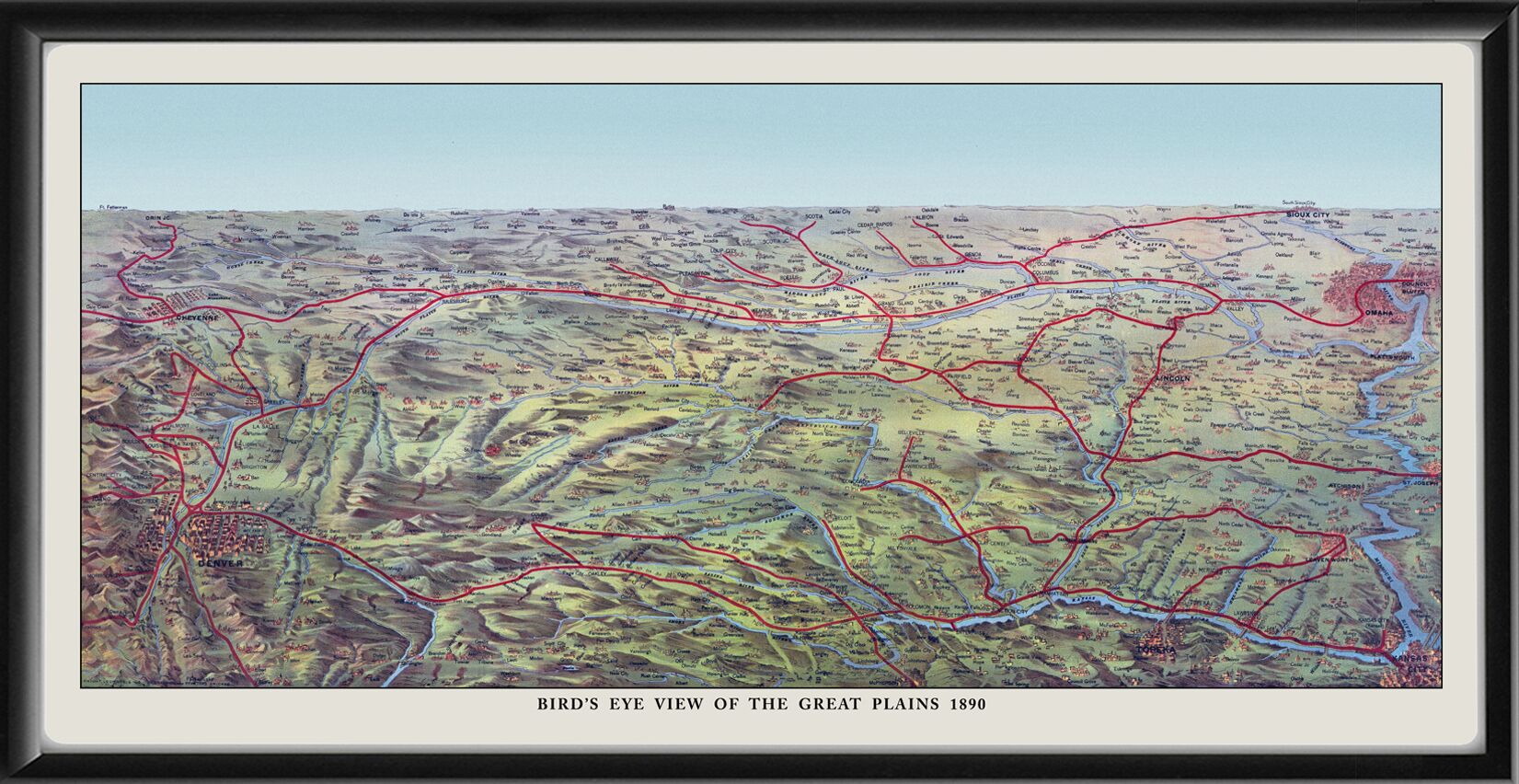Bird's Eye View of The Great Plains 1890