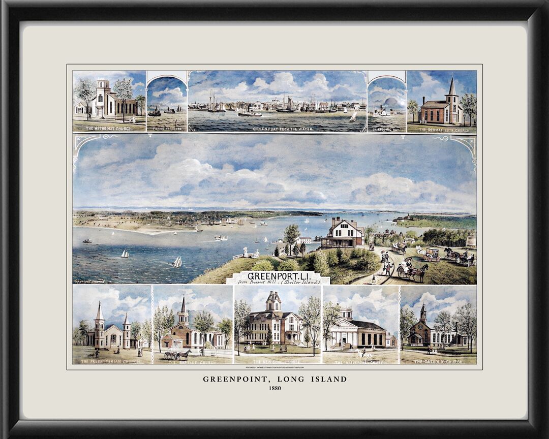 Greenport, Long Island NY 1880 (Color)