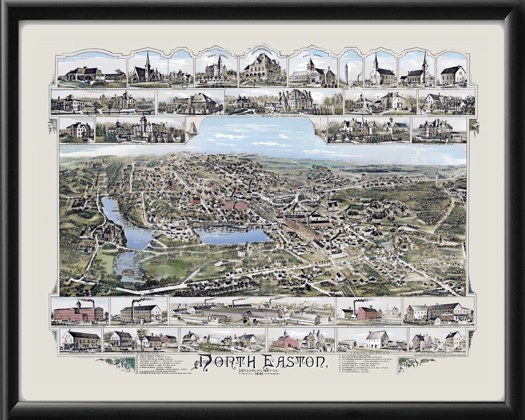 North Easton MA 1891 Restored Map