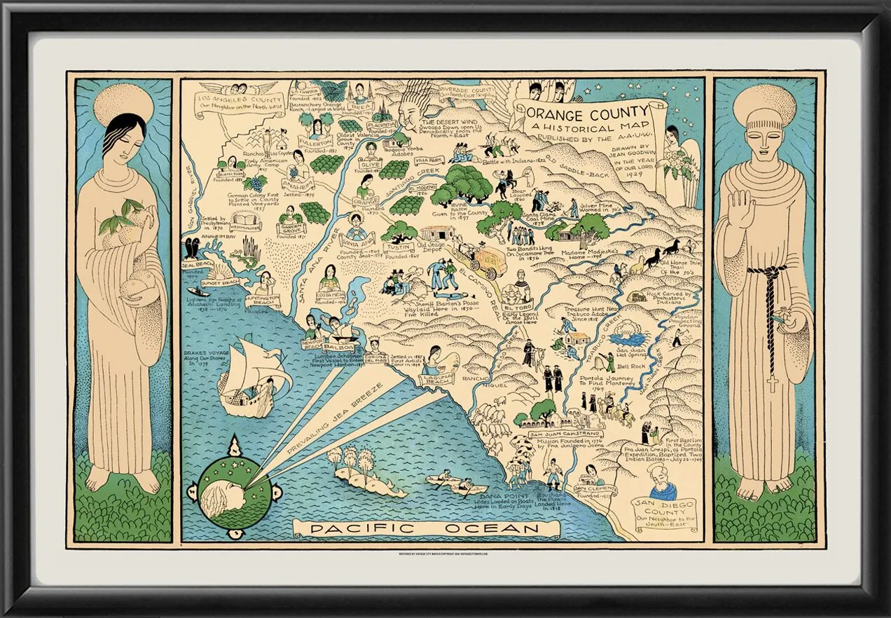 Orange County CA 1929 Map