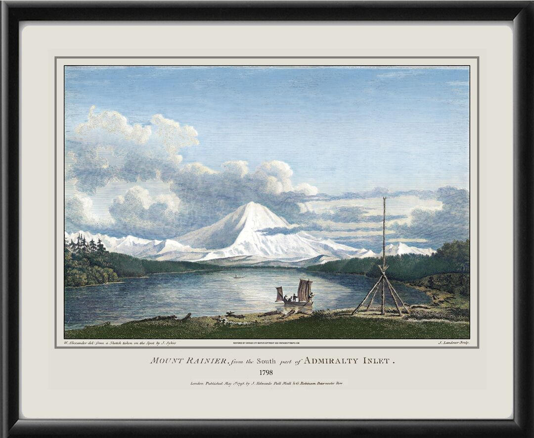 Mount Rainier WA 1798 - From Admiralty Inlet (Color)