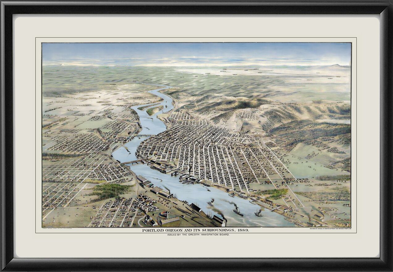Portland Oregon and Its Surroundings, 1889 Color TM