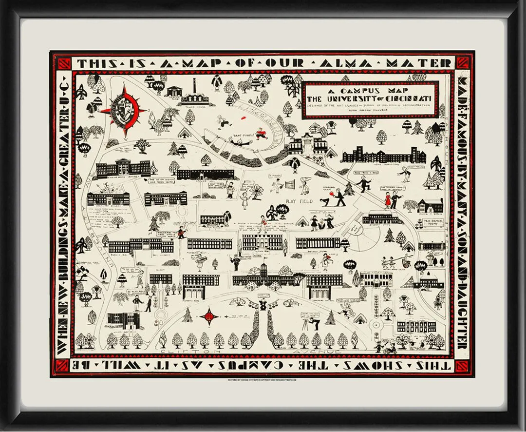 University of Cincinnati - Pictorial Campus Map 1925