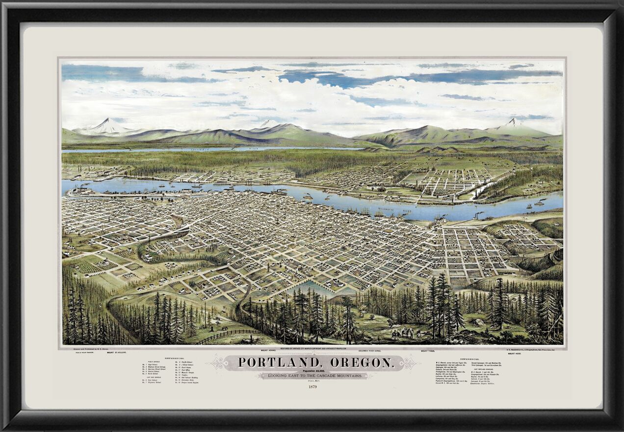 Portland OR 1879 Color by Eli Sheldon Glover