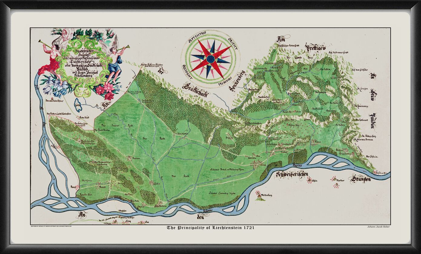 Map of the Principality of Liechtenstein 1721