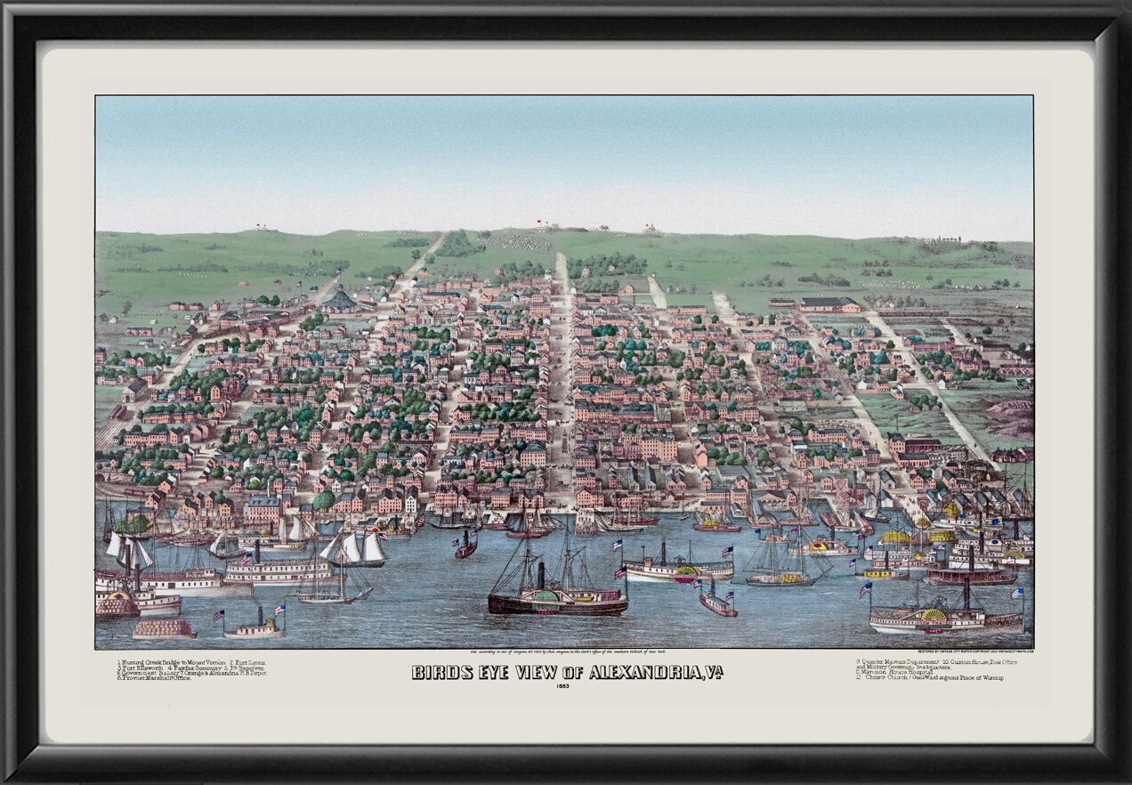 Alexandria VA 1863 TM Birds Eye View Map