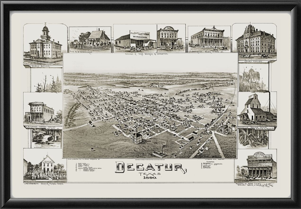 Decatur TX 18920 TMFowlerTM Birds Eye View Map