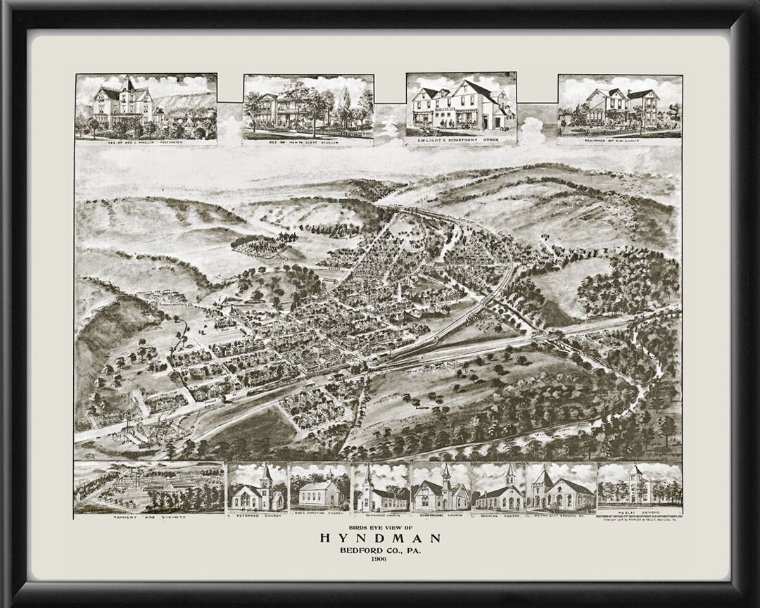 Hyndman PA 1906 Fowler & Kelly TM Bird's Eye View Map