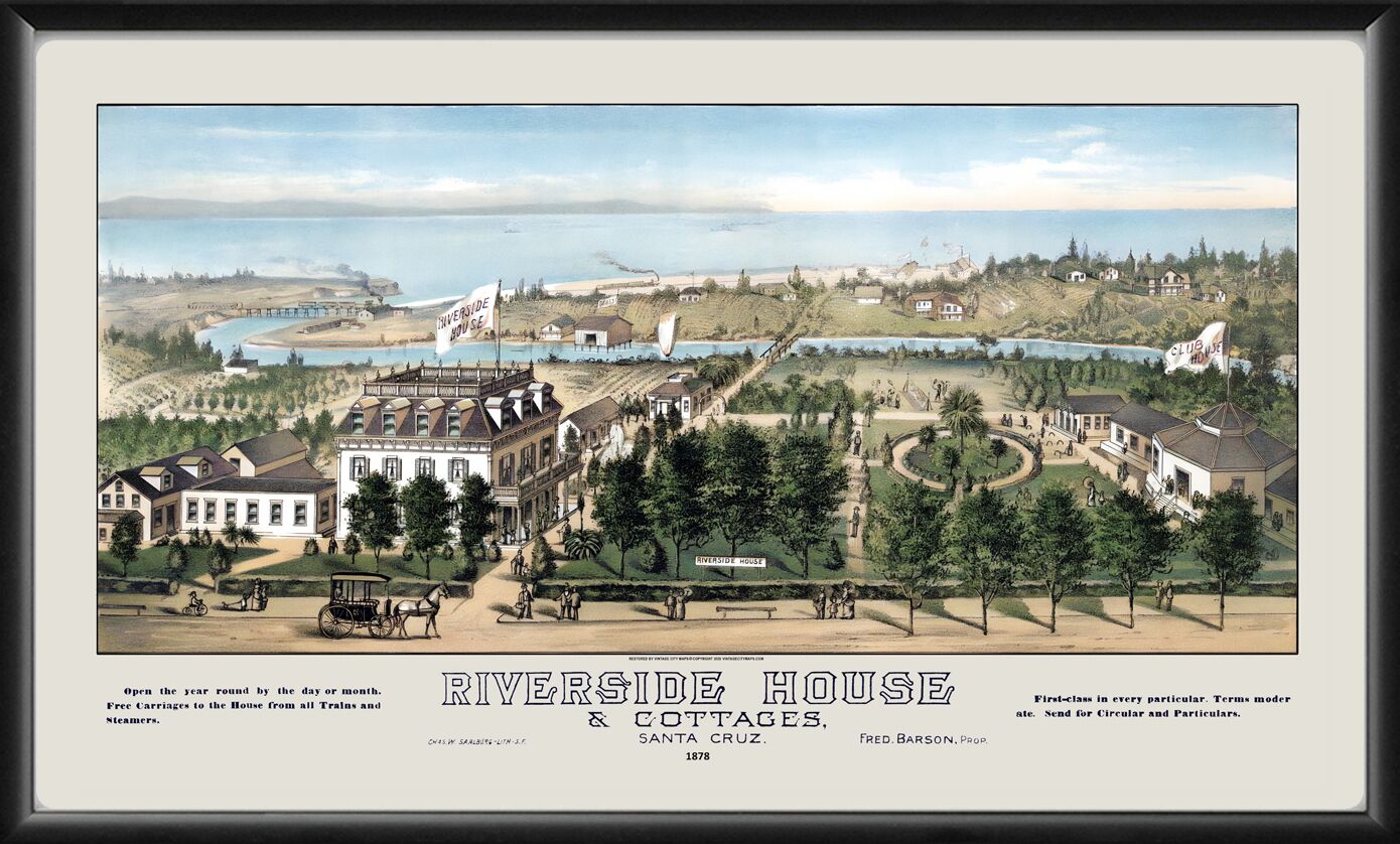 Santa Cruz CA Riverside House and Cottages1878 TM