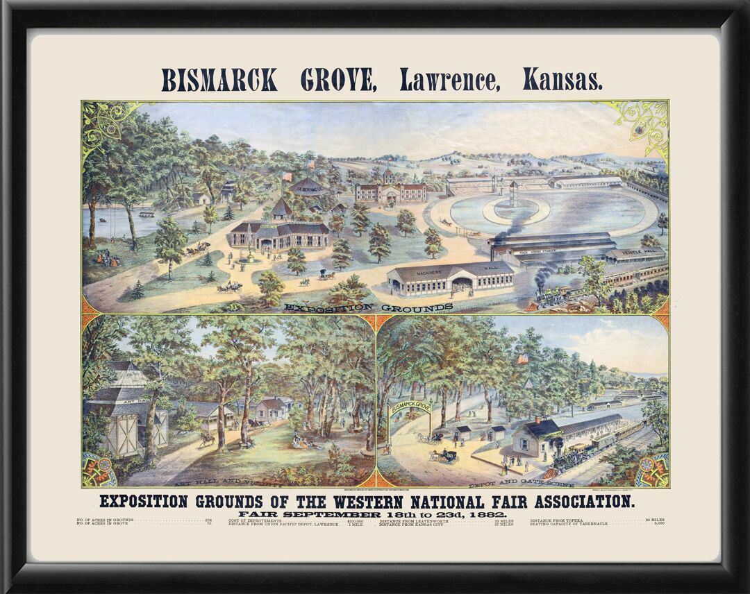 Lawrence Kansas - Bismarck Grove 1882