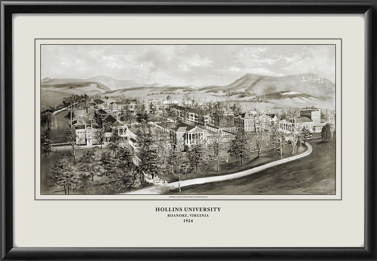 Hollins University - Roanoke VA 1924 TM Birds Eye View Map