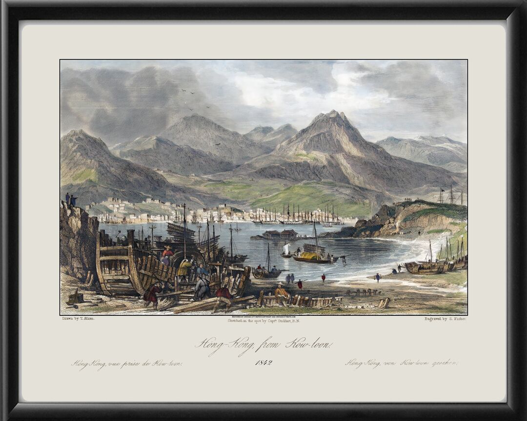 Hong Kong from Kowloon, China, 1842
