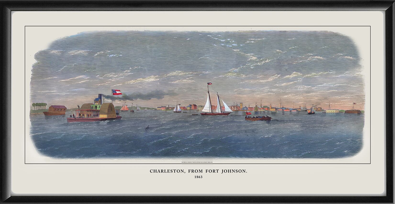 Charleston SC 1863 Panoramic View