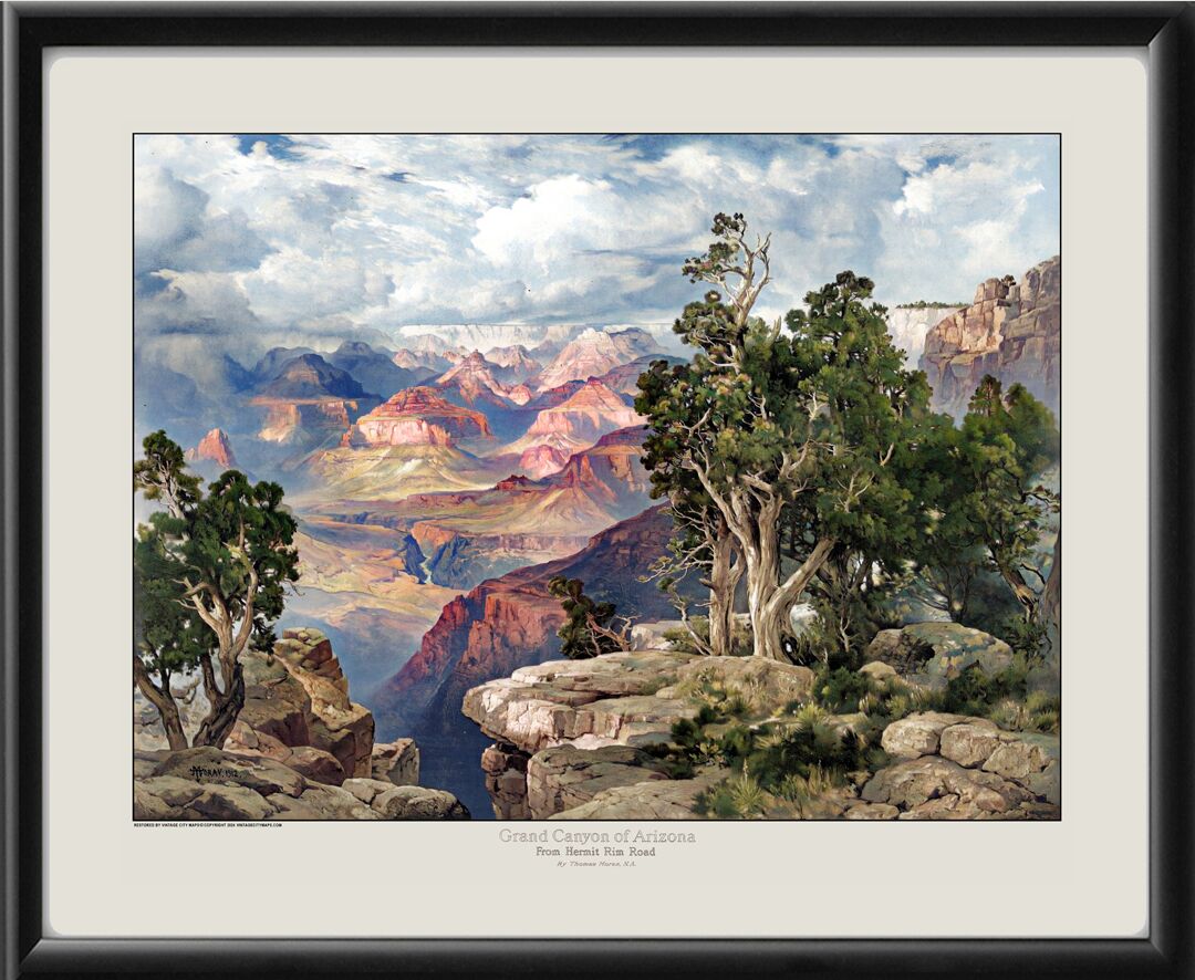 Grand Canyon AZ 1912 Bird's Eye View Map