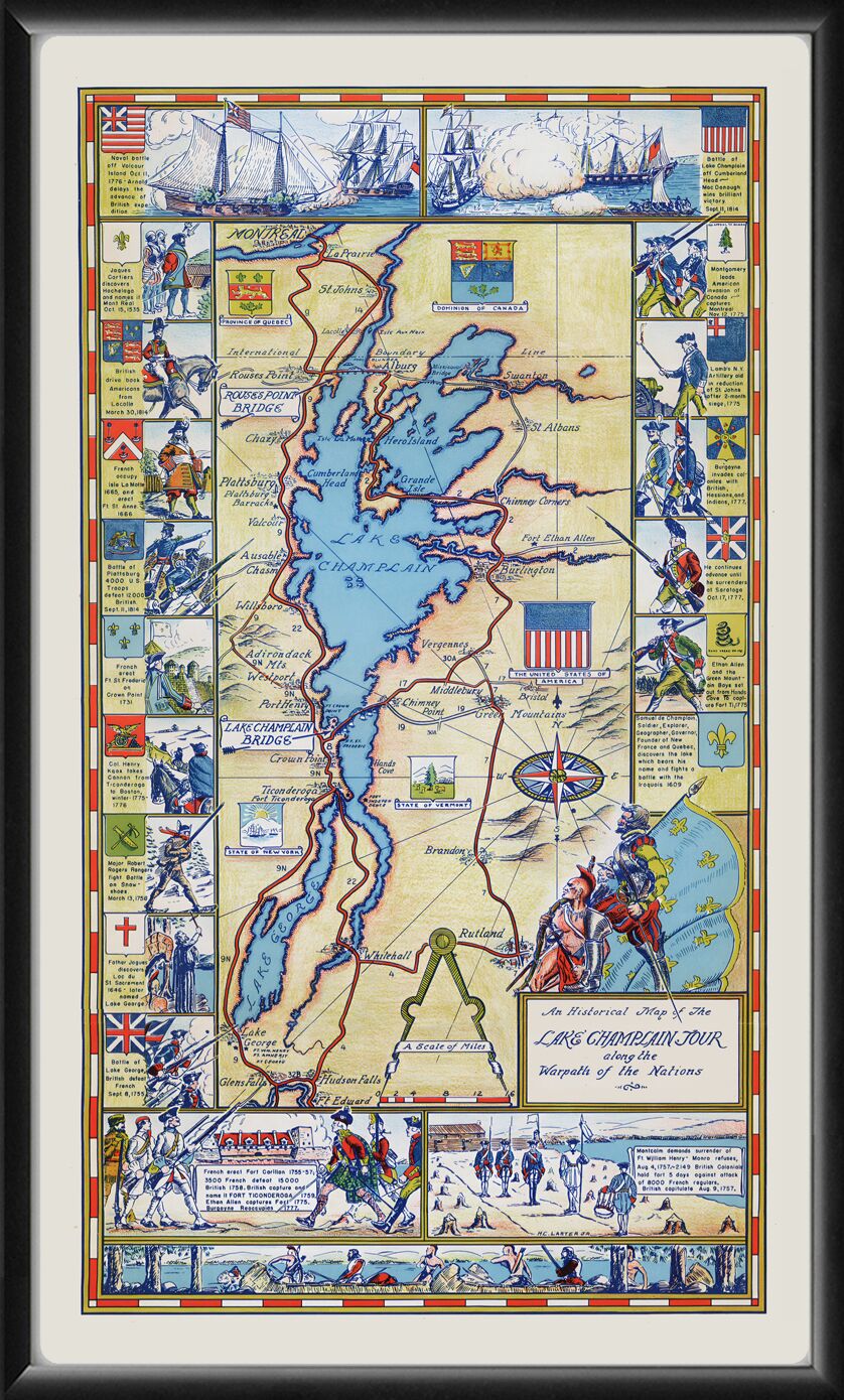 Historical Map of Lake Champlain 1939