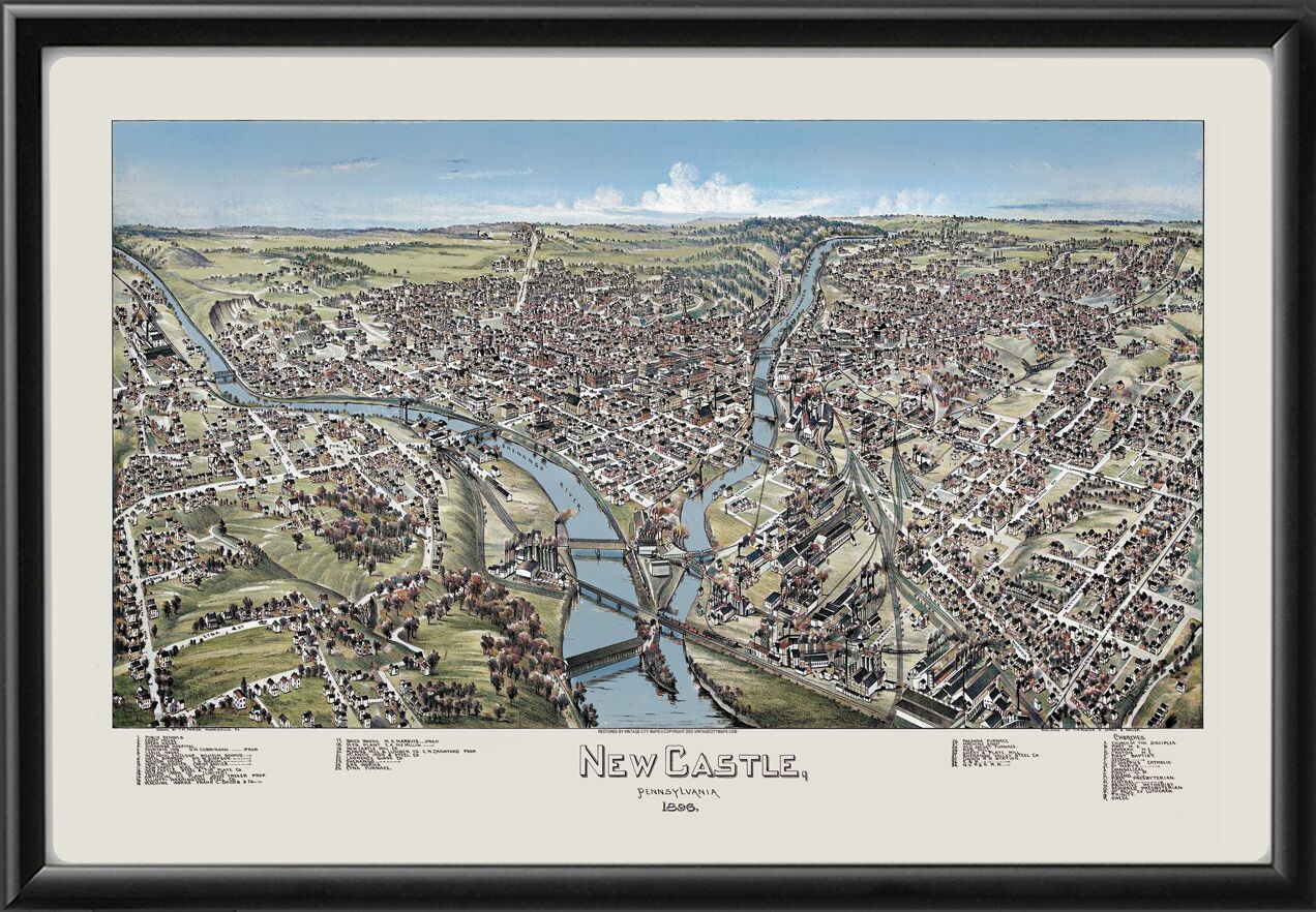 New Castle PA 1896 TM Fowler Color