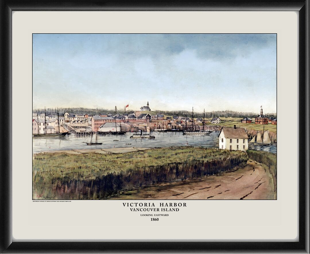 Victoria Harbour Vancouver Island looking Eastward 1860 Edward Parker Bedwell