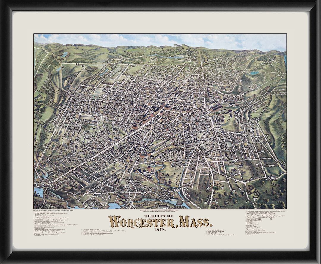 Worcester MA 1878 Color
