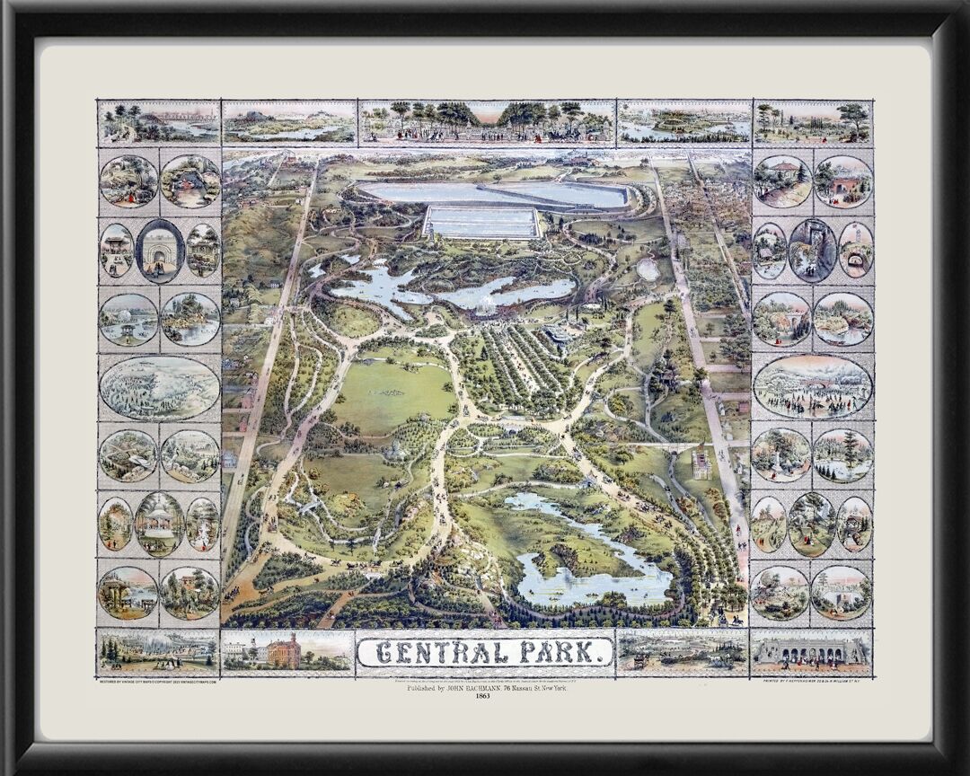 New York City NY 1863 Central Park 1863 JBachmann TM