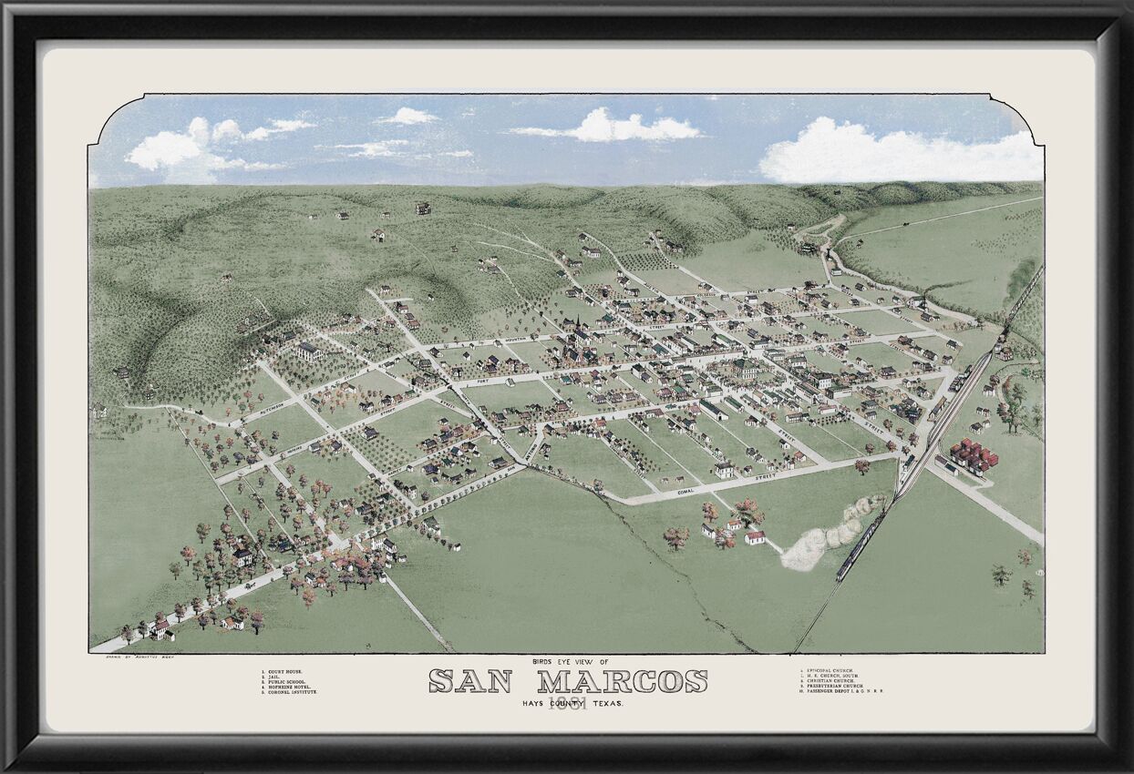 San Marcos TX 1881 Color TM Map