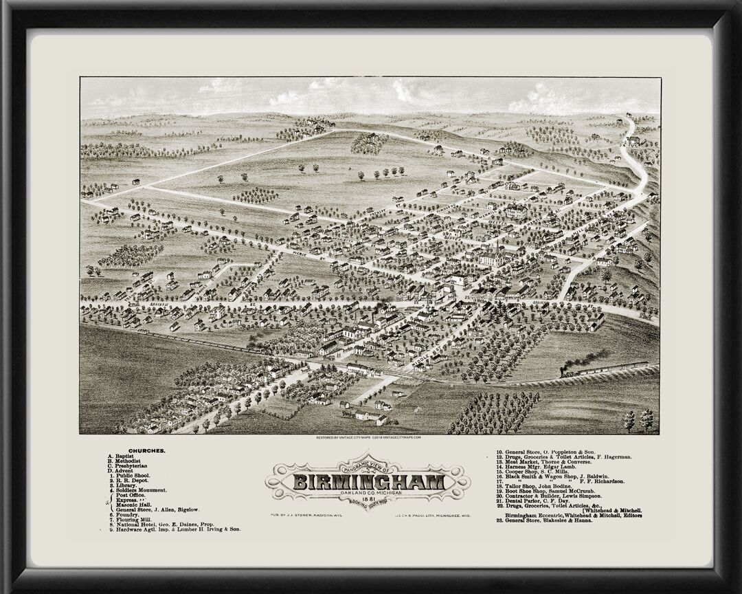Birmingham MI 1881 JJStoner Tm