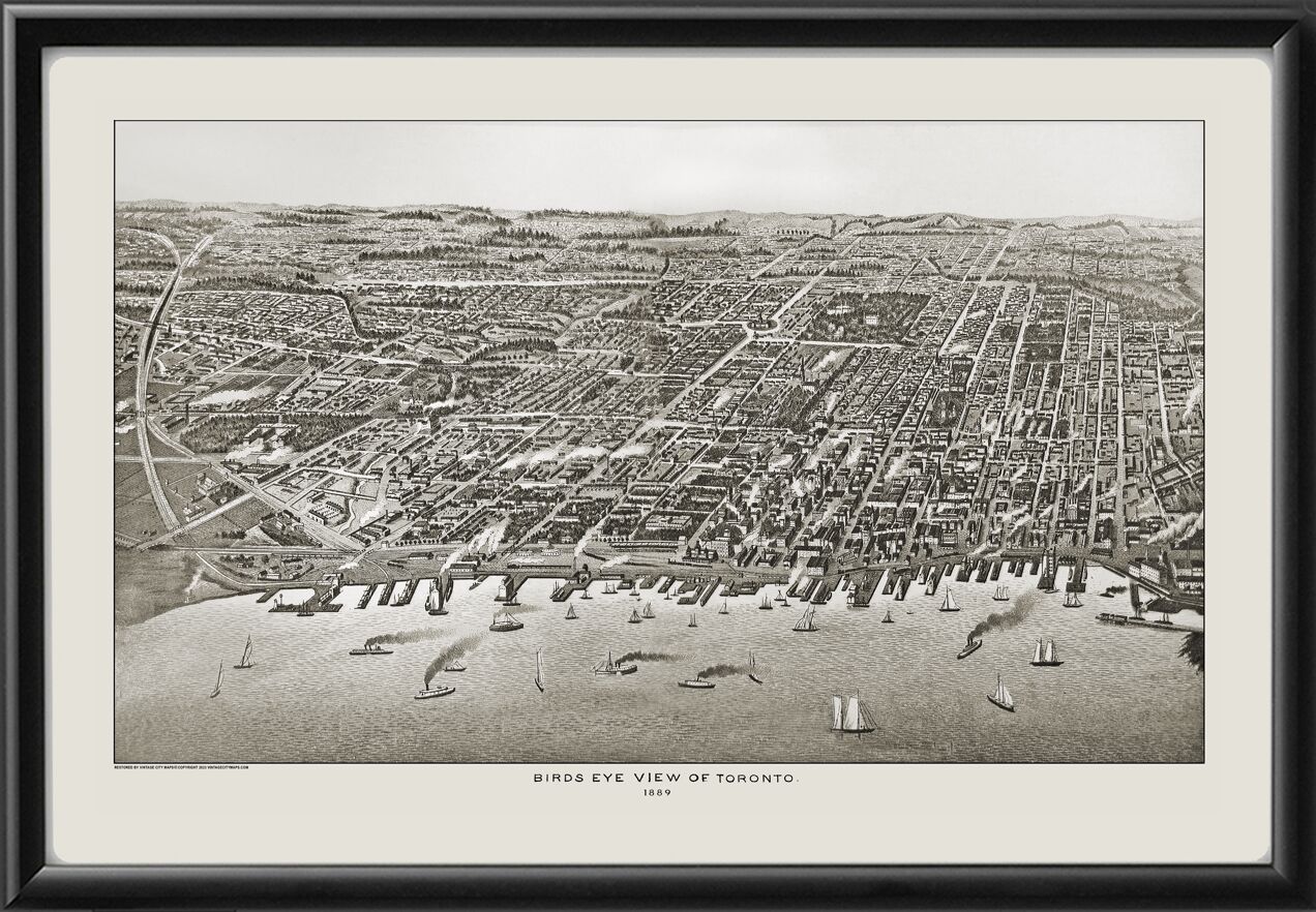 Toronto Ontario Canada 1889 - 36 TM Bird's Eye View Map
